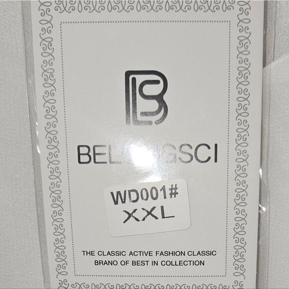 BELONGSCI Women's ultra white Plus size sheer clip dot Bell sleeve midi dress - Picture 9 of 10